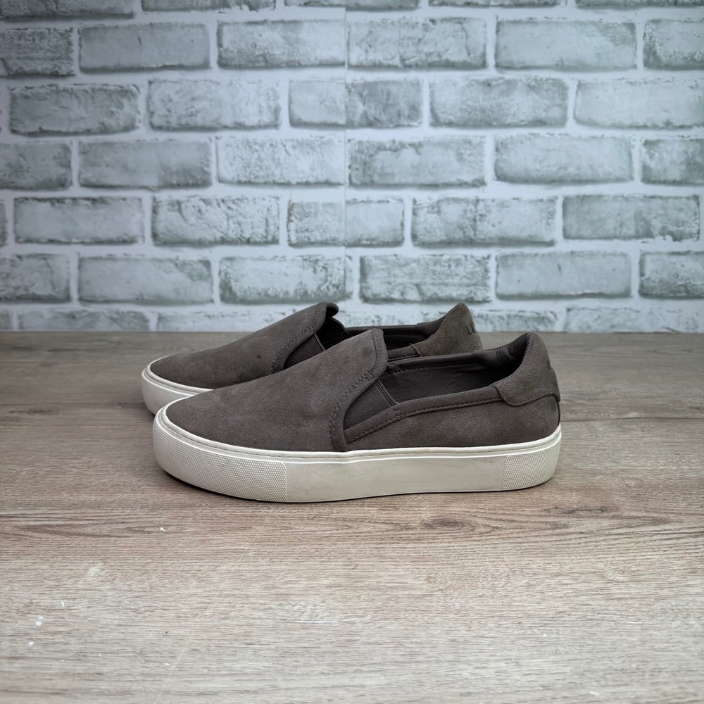 UGG Jass Suede Slip On Platform Sneakers Dark Grey 7.5